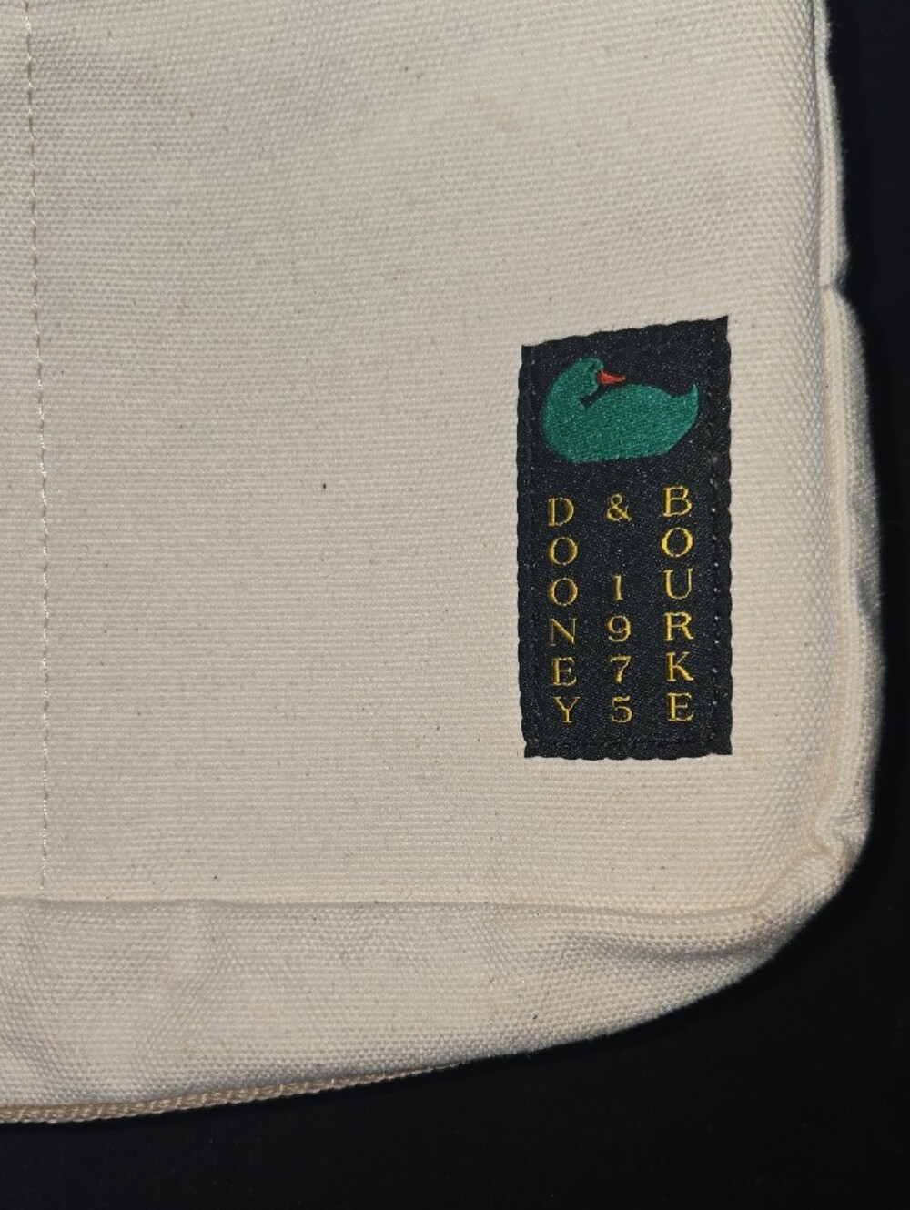 Dooney & Bourke Cream Canvas Crossbody with Tan Trim - Picture 4 of 5